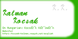 kalman kocsak business card